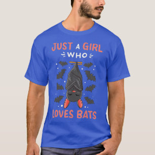Bat Just a Girl Who Loves Bats Funny Bat Lover Gif T-Shirt