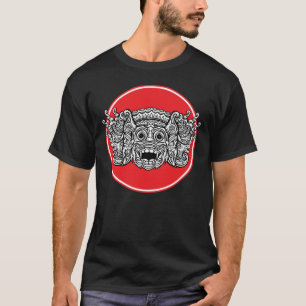 Bat-Like Balinese Mask Engraving T-Shirt