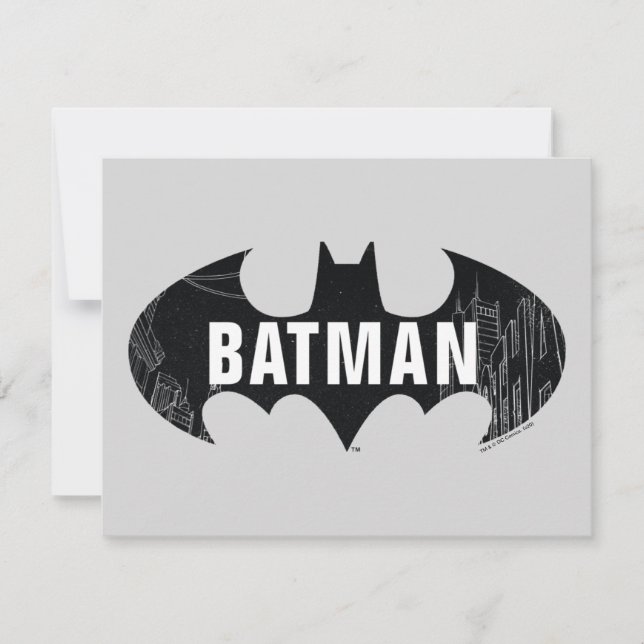 Bat Logo With Gotham Etching Card (Front)