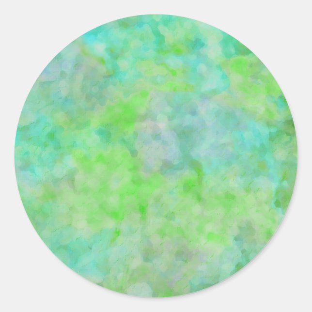 Bat Mitzvah Abstract Design in Aqua Classic Round Sticker (Front)