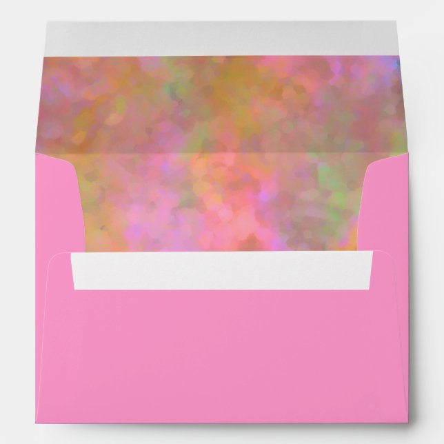 Bat Mitzvah Abstract Design in Pink Envelope (Back (Bottom))