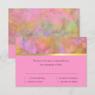 Bat Mitzvah Abstract Design in Pink RSVP Card