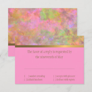 Bat Mitzvah Abstract Design in Pink RSVP Card