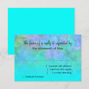 Bat Mitzvah Abstract Design in Turquoise RSVP Card