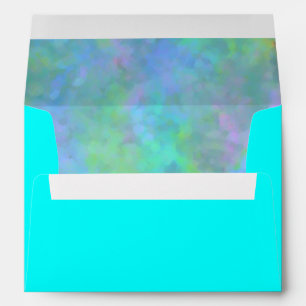 Bat Mitzvah Abstract Design in Turquoise Silver Envelope