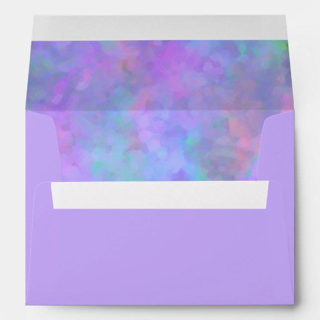 Bat Mitzvah Abstract Purple Pink Blue Silver Envelopes (Back (Bottom))