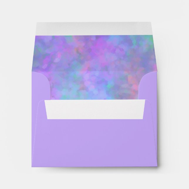 Bat Mitzvah Abstract Purple Pink Blue Silver RSVP Envelopes (Back (Bottom))