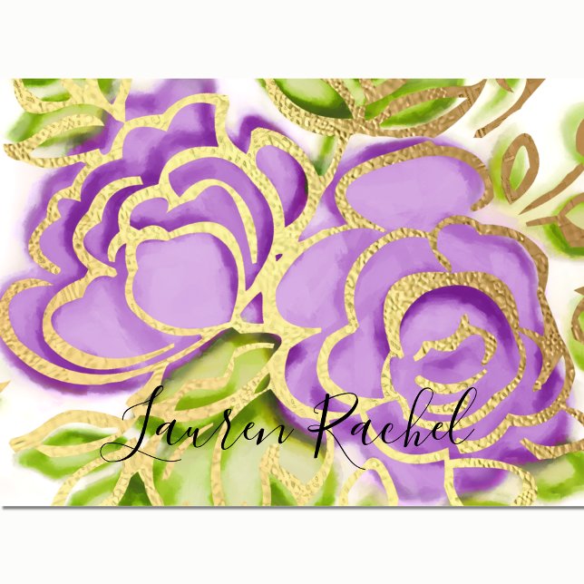 Bat Mitzvah Abstract Roses Purple Thank You Card (Creator Uploaded)