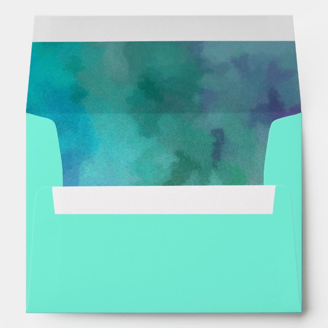 Bat Mitzvah Aqua and Blue Star of David Envelope (Back (Bottom))