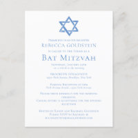 Bat Mitzvah Artistic Blue Star of David Party