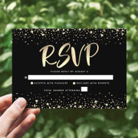 Bat Mitzvah Black Gold Foil Glitter Script Modern