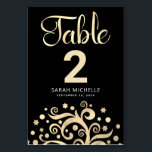 Bat Mitzvah Black Gold Foil Tree of Life Script Table Number<br><div class="desc">No Bat Mitzvah party is complete without personalised table number cards. Let your favourite Bat Mitzvah be proud, rejoice and celebrate her milestone at her perfectly coordinated party. This sophisticated, chic, stunning, abstract graphic faux gold foil tree with sparkly Star of David and dot “leaves”, along with gold foil calligraphy...</div>