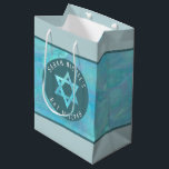 Bat Mitzvah Blue Opal Magen David Personalised Medium Gift Bag<br><div class="desc">Once personalised, this stylish faux blue opal watercolor gift bag with a matching Magen David star and your custom text will be the perfect touch for your Bat Mitzvah gift. Set on an allover background of faux watercolor, the simulated blue shimmer Star of David is centred on a circle of...</div>