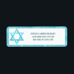 Bat Mitzvah Blue Opal Watercolor Stylish Star Return Address Label<br><div class="desc">These stylish blue opal faux watercolor Star of David return address labels coordinate with my Bat Mitzvah collection but are just as suitable for Hanukkah, Bar Mitzvahs or for every day use. Set on a classic white background, the Shield of David almost shimmers [it's faux] and the simple deep blue...</div>