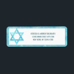 Bat Mitzvah Blue Opal Watercolor Stylish Star Return Address Label<br><div class="desc">These stylish blue opal faux watercolor Star of David return address labels coordinate with my Bat Mitzvah collection but are just as suitable for Hanukkah, Bar Mitzvahs or for every day use. Set on a classic white background, the Shield of David almost shimmers [it's faux] and the simple deep blue...</div>