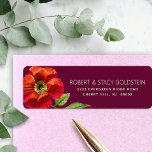 Bat Mitzvah Burgundy Floral Modern Return Address Return Address Label<br><div class="desc">Be proud, rejoice and showcase this milestone of your favourite Bat Mitzvah with this sophisticated, personalised return address label! A chic, stunning, floral watercolor and modern san serif type overlay a burgundy background. Personalise the custom text with your name and address. Guaranteed to add stylish fun to all your correspondence!...</div>
