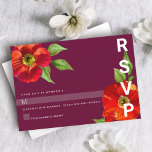 Bat Mitzvah Burgundy Modern Floral Watercolor RSVP Card<br><div class="desc">Be proud, rejoice and celebrate this milestone of your favourite Bat Mitzvah with this sophisticated, personalised RSVP insert card for your event! A chic, stunning, floral watercolor with modern san serif type overlays a burgundy background. Personalise the custom text with the “reply by” date. Guaranteed to add stylish fun to...</div>