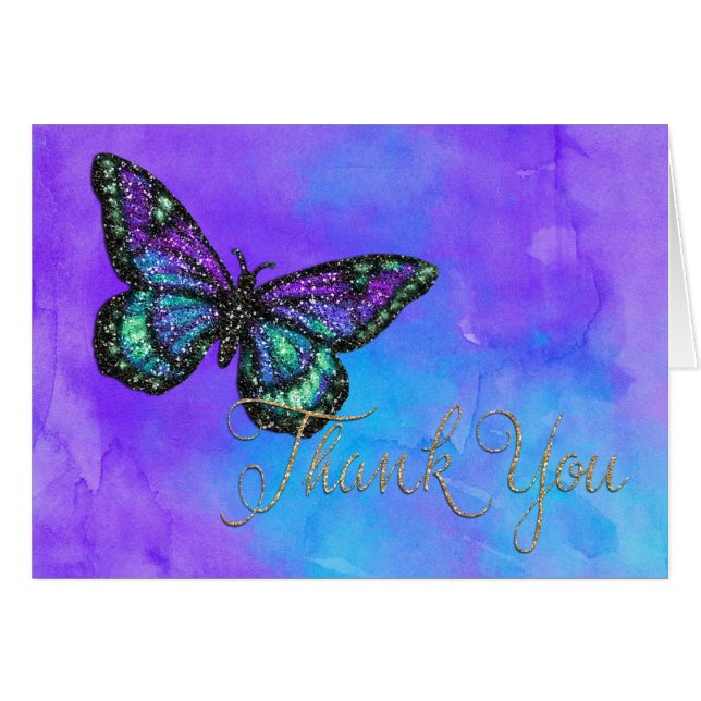 Bat Mitzvah Butterfly Purple and Turquoise Painted (Front Horizontal)