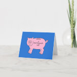 Bat Mitzvah Cash Gift Enclosed Card<br><div class="desc">A cartoon of a pink piggybank which has 'A Bat Mitzvah Gift' written on the side of it. The image has a bright blue colored background.</div>