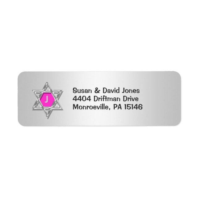 Bat mitzvah celebrations "return address" return address label (Front)