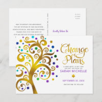 Bat Mitzvah Change Plans Gold Tree of Life Purple