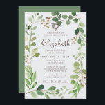 Bat Mitzvah Classic Script Watercolor Foliage Invitation<br><div class="desc">Composed of elegant serif and cursive script typography on a watercolor greenery green foliage botanical frame. 

This is designed by Select Party Supplies,  exclusive for Zazzle.

Available here:
http://www.zazzle.com/store/selectpartysupplies</div>