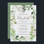 Bat Mitzvah Classic Script Watercolor Foliage Invitation<br><div class="desc">Composed of elegant serif and cursive script typography on a watercolor greenery green foliage botanical frame. 

This is designed by Select Party Supplies,  exclusive for Zazzle.

Available here:
http://www.zazzle.com/store/selectpartysupplies</div>