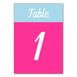 Bat Mitzvah Colour Block Table Number Cards
