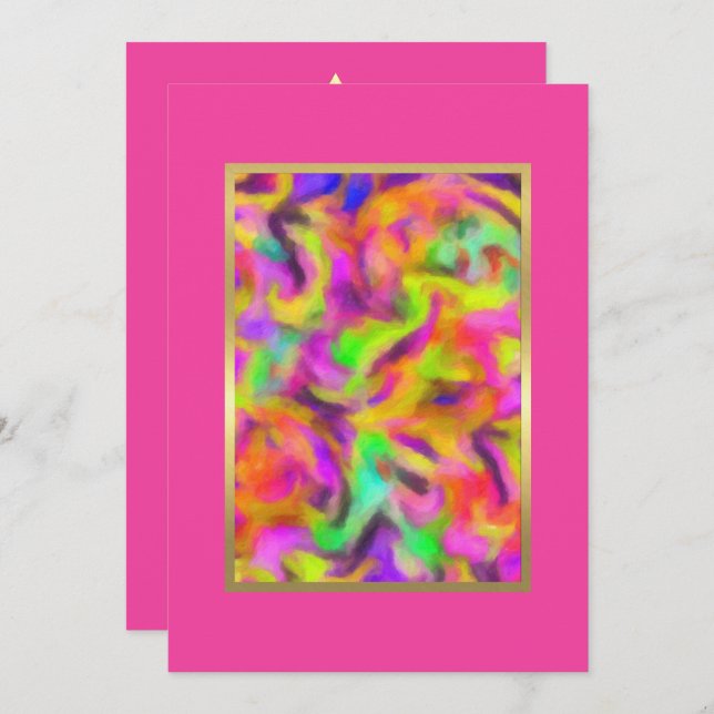 Bat Mitzvah Colourful Abstract Watercolor Any Colo Invitation (Front/Back)