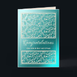 Bat Mitzvah Congratulations Damask Teal Card<br><div class="desc">Customise the text of this Congratulations Card.  The card is set for a Bat Mitzvah but can easily be adapted for a Wedding,  Engagement,  Birthday,  or other special events.</div>