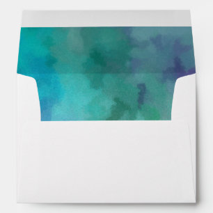 Bat Mitzvah Cool Colours Aqua Blue Purple White Envelope