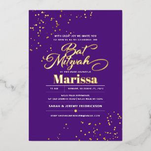 Bat Mitzvah Elegant Script REAL GOLD 