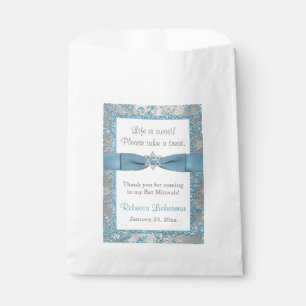 Bat Mitzvah Favour Bag Winter Wonderland Blue