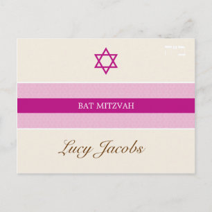 BAT MITZVAH :: girl 1 Invitation Postcard