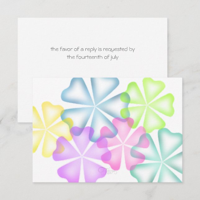 Bat Mitzvah Glowing Flowers Multi Response Card (Front/Back)