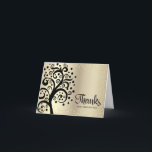 Bat Mitzvah Gold Foil Black Tree of Life Script  Thank You Card<br><div class="desc">Make sure your favourite Bat Mitzvah shows her appreciation to all who supported her milestone event! Send out this sophisticated, personalised thank you card! A graphic black tree with Star of David and dot “leaves”, along with black calligraphy script, overlays sophisticated, faux gold glitter dots and gold foil ombre background....</div>
