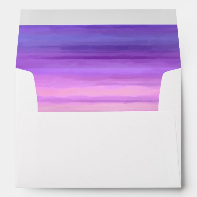 Bat Mitzvah Gold Star Purple Pink Envelope (Back (Bottom))