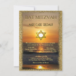 Bat Mitzvah | Golden Sun and Sand Invitation