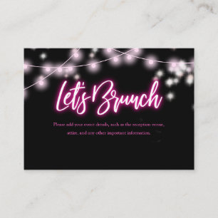 Bat Mitzvah Hot Pink Neon Themed Party Details Enclosure Card