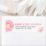 Bat Mitzvah Hot Pink Starburst Type Groovy Address Return Address Label<br><div class="desc">Be proud, rejoice and showcase this milestone of your favourite Bat Mitzvah with this bold pop, personalised return address label! Fun, groovy, bold hot pink, and dark grey modern sans serif typography, coral and hot pink flower starbursts and a yellow hand drawn Star of David overlay a clean white background....</div>