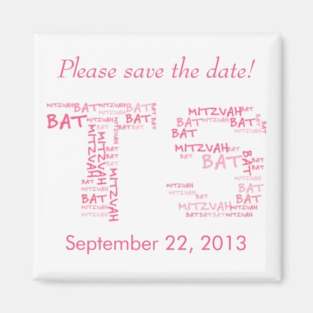 Bat Mitzvah in Monogram Magnet (Front)