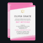 BAT MITZVAH INVITE simple modern angles pink<br><div class="desc">by kat massard >>> www.simplysweetPAPERIE.com <<< A simple, yet classy design for your daughter's BAT MITZVAH celebration. Wow your friends and family with this little number ;D Setup as a template it is simple for you to add your own details, add your photo or hit the customise button and you...</div>