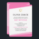 BAT MITZVAH INVITE simple modern angles pink<br><div class="desc">by kat massard >>> www.simplysweetPAPERIE.com <<< A simple, yet classy design for your daughter's BAT MITZVAH celebration. Wow your friends and family with this little number ;D Setup as a template it is simple for you to add your own details, add your photo or hit the customise button and you...</div>