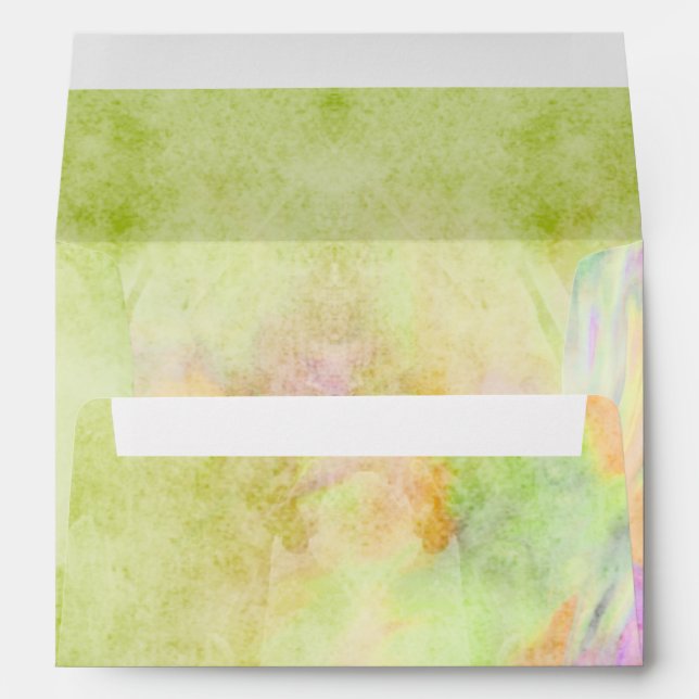 Bat Mitzvah Lime Green Tie Dye Envelope (Back (Bottom))