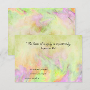 Bat Mitzvah Lime Green Tie Dye RSVP Card