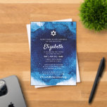 Bat Mitzvah Modern Blue Watercolor Acrylic Invitations<br><div class="desc">Composed of playful script and serif typography; All against a backdrop of blue watercolor background. 

This is designed by Select Party Supplies,  exclusive for Zazzle.

Available here:
http://www.zazzle.com/selectpartysupplies</div>