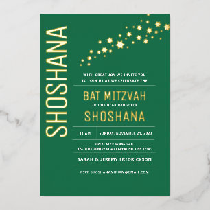 Bat Mitzvah Modern Elegant REAL GOLD 
