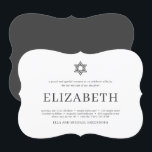 Bat Mitzvah Modern Typography Invitation<br><div class="desc">Composed of playful script and serif typography; All against a backdrop of white background. 

This is designed by Select Party Supplies,  exclusive for Zazzle.

Available here:
http://www.zazzle.com/selectpartysupplies</div>