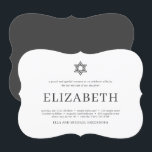 Bat Mitzvah Modern Typography Invitation<br><div class="desc">Composed of playful script and serif typography; All against a backdrop of white background. 

This is designed by Select Party Supplies,  exclusive for Zazzle.

Available here:
http://www.zazzle.com/selectpartysupplies</div>