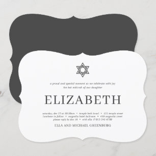 Bat Mitzvah Modern Typography Invitation